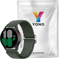 YONO Nylon Stretch Bandje 20mm - Horlogebandje geschikt voor Samsung Galaxy Watch 7/6/5 / Pro / 4 / 3 / Active 2 - Polar Ignite / Unite – Donkergroen