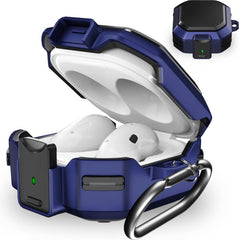 YONO Armor Hard Case geschikt voor Samsung Galaxy Buds 2 Pro (2022) - Galaxy Buds Pro (2021) - Galaxy Buds 2 (2021) - Galaxy Buds Live (2020) - Hoesje met Lock en Clip - Blauw