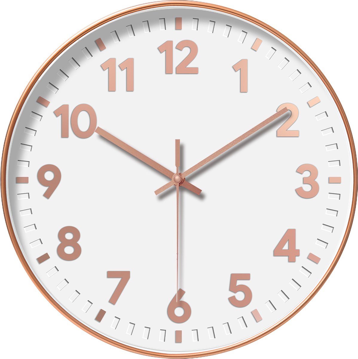 YONO Wandklok Modern - Stille Klok - 30 cm - Rose Gold