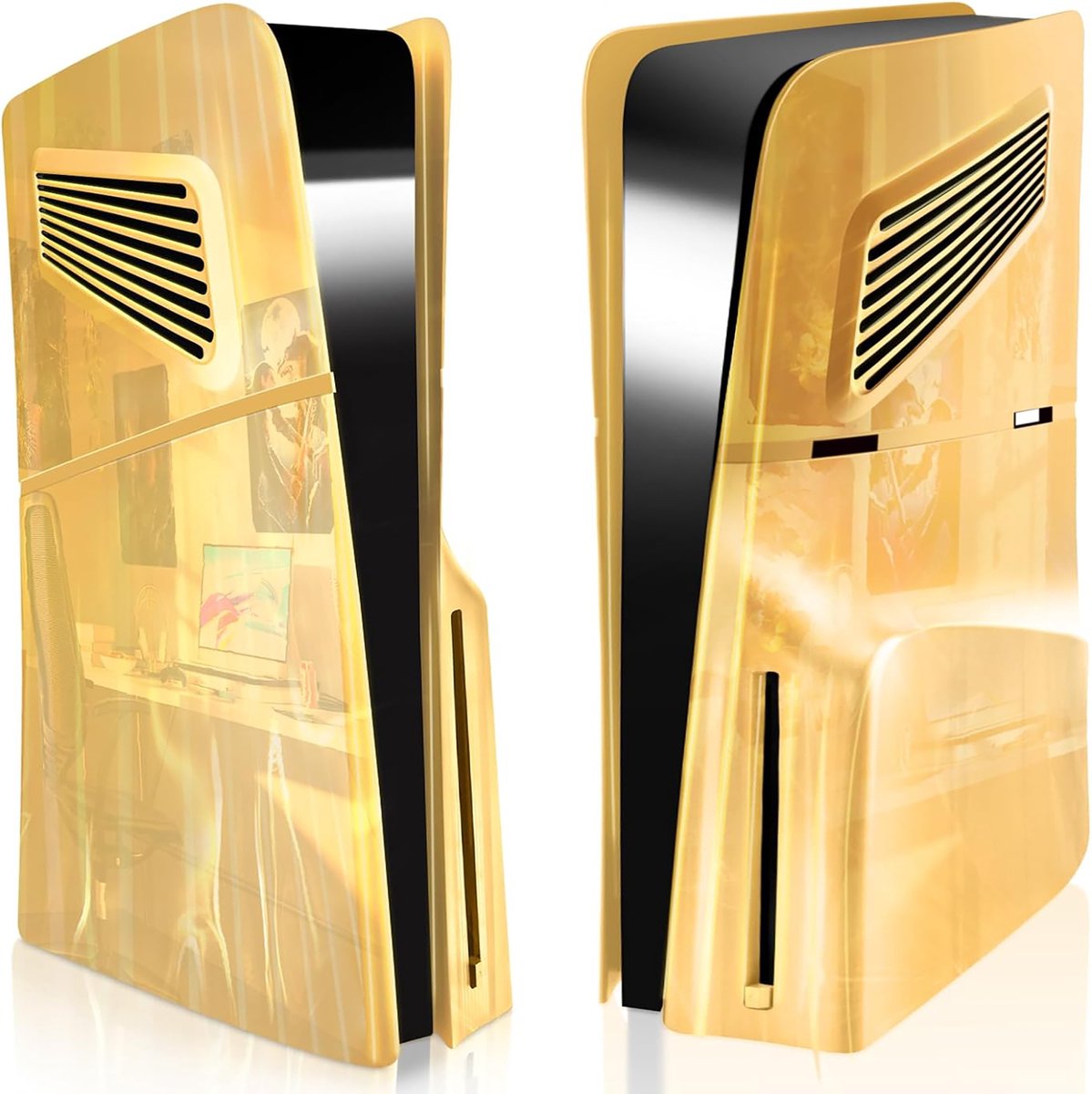 YONO Faceplate geschikt voor Playstation 5 SLIM Disc Edition - PS5 Console Skin Cover Accessoires - Goud