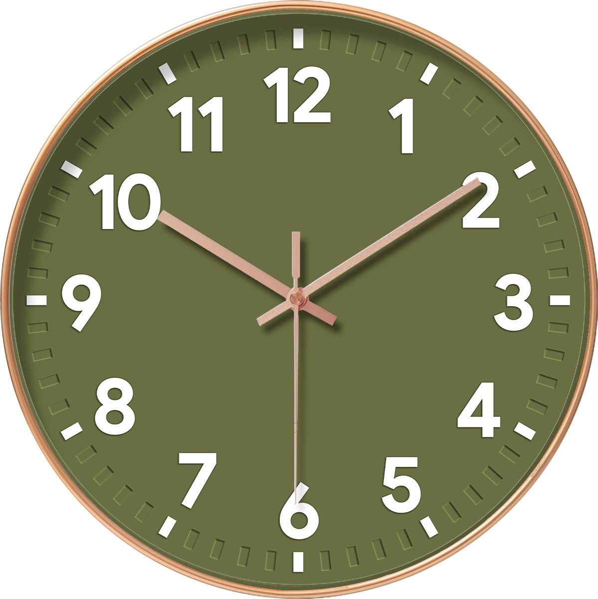YONO Wandklok Modern - Stille Klok - 30 cm - Donkergroen