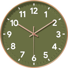 YONO Wandklok Modern - Stille Klok - 30 cm - Donkergroen