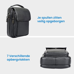 YONO Telefoontas XL - Schoudertas Heren - Sling Bag - Crossbody Tas Leer - Zwart