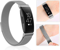 YONO Bandje geschikt voor Fitbit Inspire/HR/2 - Milanees - Zilver – Small
