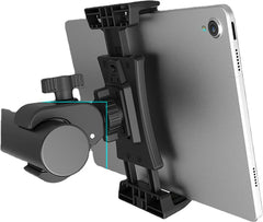 YONO Tablet Houder met Klem - 360 Graden Draaibaar - Geschikt voor Kinderwagen / Spinning Fiets / Fitnessapparatuur voor Binnen - Zwart