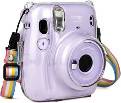 YONO Case geschikt voor Fujifilm Instax Mini 11 – Hoesje met Draagriem – Transparant
