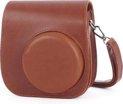 YONO Case geschikt voor Fujifilm Instax Mini 11 / 9 / 8 – Hoesje met Draagriem – Camera Tas - Bruin