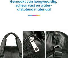 YONO Reistas Handbagage PU Leer - Weekendtas Ryanair 40x20x25 - Sporttas - Schoudertas Dames en Heren - Zwart