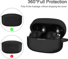 YONO Hoesje geschikt voor Sony WF-1000XM4 - Siliconen Case met Clip - Zwart