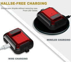 YONO Hoesje geschikt voor Airpods Pro 1 / 2 - Armor Case met Lock - Rood