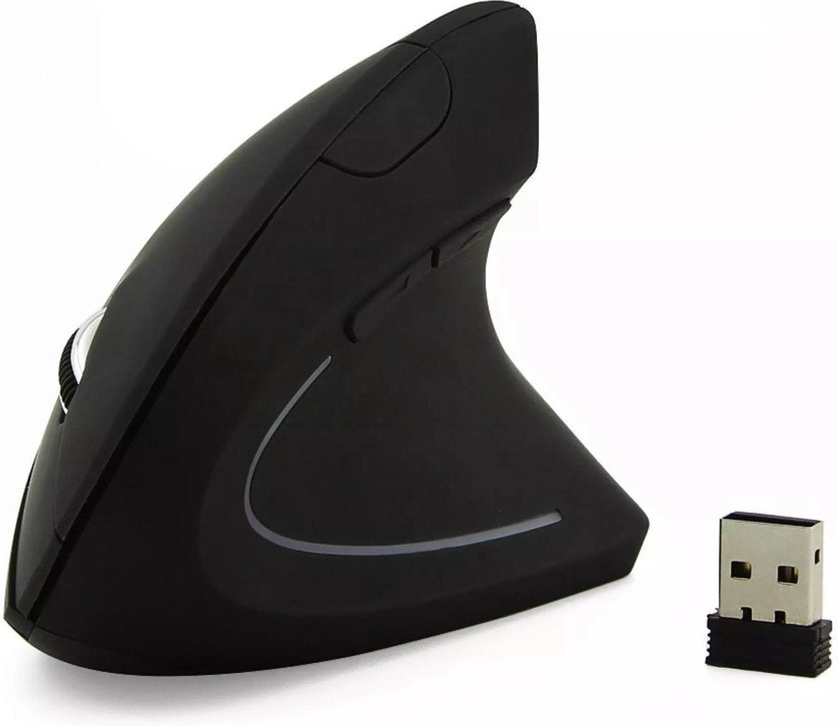 YONO Ergonomische Muis Rechtshandig – Verticale Laptop en Computermuis – Draadloos met USB Connector - Zwart