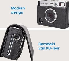 YONO Case geschikt voor Fujifilm Instax Mini EVO - PU Leer Hoesje - Zwart
