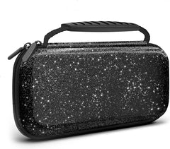 YONO Glitter Case geschikt voor Nintendo Switch / Switch OLED - Opbergtasje Hoesje - Beschermhoes - Zwart