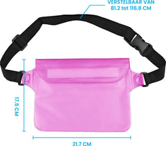 YONO Heuptasje Waterdicht - Fanny Pack Doorzichtig - Waterdichte Heuptas - Vakantie - Reizen - Festival - Dames en Heren - Felroze