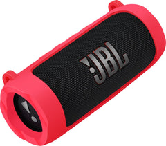 YONO Siliconen Hoes geschikt voor JBL Flip 6 / 5 - Case met Draagriem en Clip - Beschermhoes - Rood