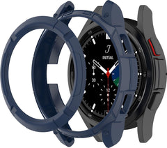 YONO Armor Bumper geschikt voor Samsung Galaxy Watch 4 42mm - Siliconen Case Hoesje met Ringbeschermer - Donkerblauw