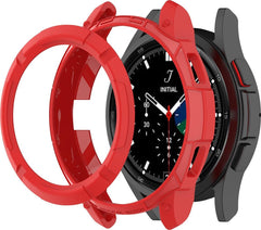 YONO Armor Bumper geschikt voor Samsung Galaxy Watch 4 42mm - Siliconen Case Hoesje met Ringbeschermer - Rood