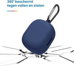 YONO Soft Case geschikt voor JBL Wave 300TWS - Hoesje met Clip - Donkerblauw