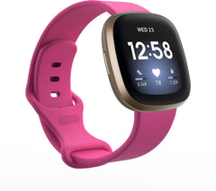 YONO Bandje geschikt voor Fitbit Versa 4 / 3 / Sense – Siliconen – Felroze – Large