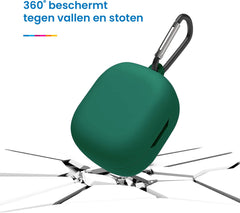 YONO Soft Case geschikt voor JBL Wave 300TWS - Hoesje met Clip - Donkergroen