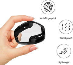 Full Cover Bumper geschikt voor Fitbit Versa 3 / Sense – Siliconen Screenprotector Case - Beschermings Hoesje – Zwart