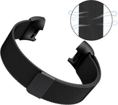 YONO Bandje geschikt voor Fitbit Charge 4 – Charge 3 – Milanees – Zwart - Large
