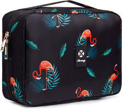 YONO Reis Toilettas Hangend met Haak - Geschikt voor Beauty, Make Up en Toiletartikelen – Travel Organizer – Cosmetica Tas voor Dames en Heren - Flamingo Zwart