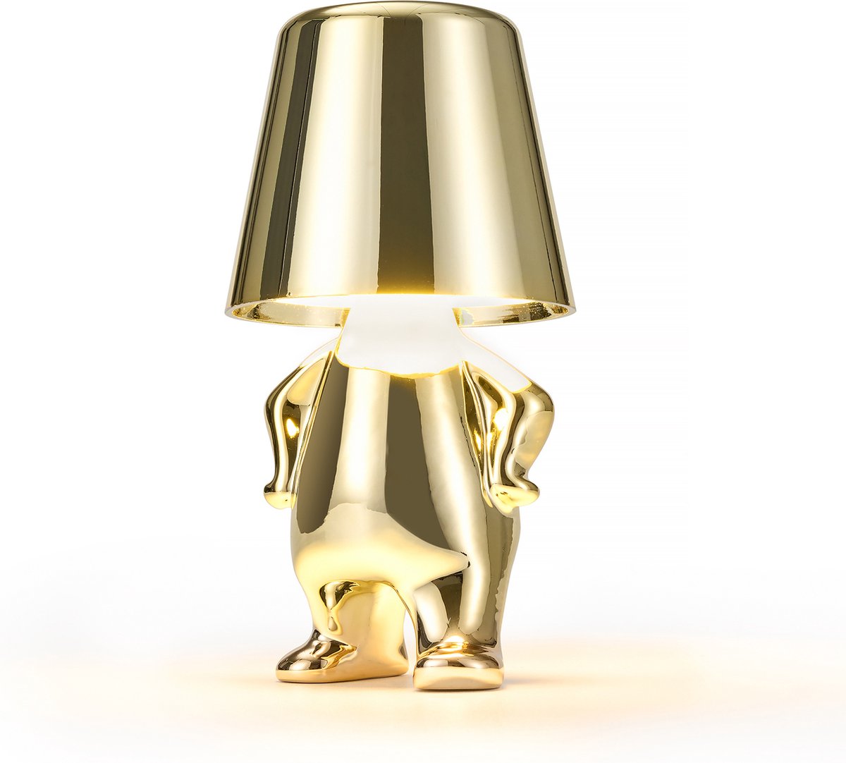 YONO Decoratieve Tafellamp Oplaadbaar - Nachtlampje Slaapkamer - Bureaulamp Woonkamer - Woondecoratie Beelden en Figuren - Wat - Goud