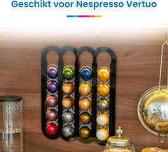 YONO Capsulehouder geschikt voor Nespresso Vertuo Capsules - Zelfklevende Wandhouder Cups - Cuphouder - 20 stuks - Zwart