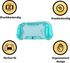 YONO Grip Case geschikt voor Nintendo Switch LITE - Ergonomische Console Hoesje met Screen Protector Glas - Beschermhoes Accessoires - Turquoise