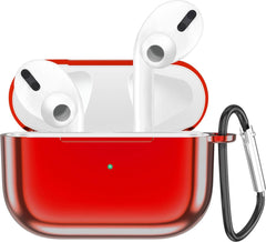 YONO Hoesje geschikt voor Airpods Pro 1/2 – Metallic Soft Case – Rood