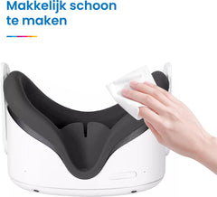 YONO Cover geschikt voor Oculus / Meta Quest 2 VR Bril - Siliconen Case Masker - Zwart