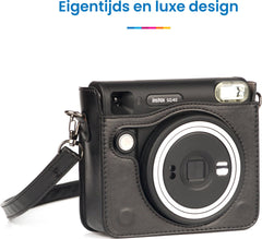 YONO Case geschikt voor Fujifilm Instax SQUARE SQ40 - Hoesje met Draagriem - Zwart