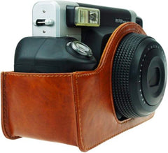 YONO Vintage Hoesje geschikt voor Fujifilm Instax Wide 300 - Case met Draagriem – Bruin