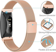 YONO Bandje geschikt voor Fitbit Inspire/HR/2 - Milanees - Rose Gold - Small