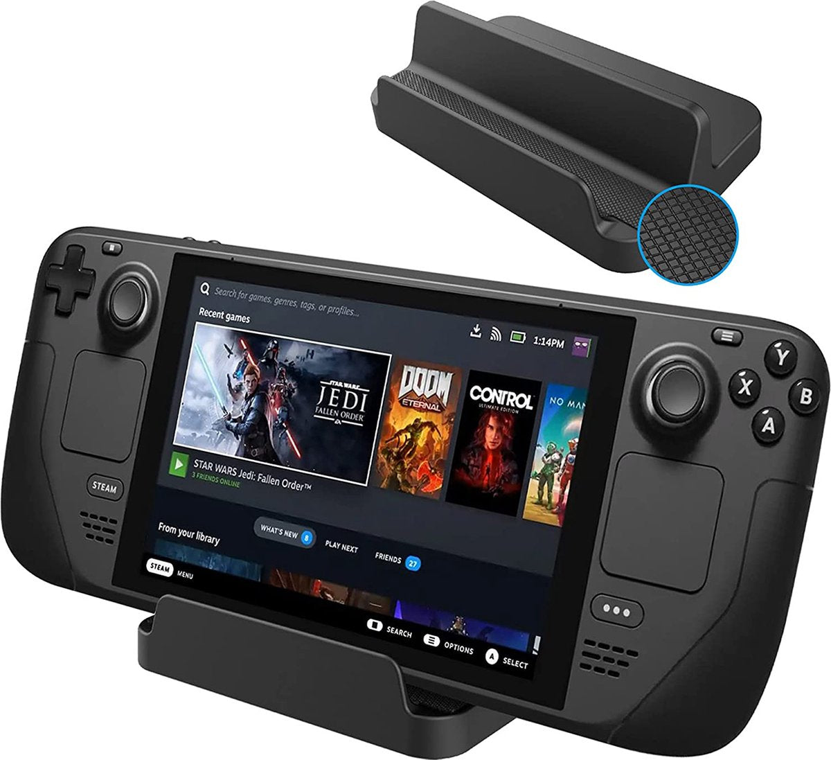 YONO Standaard Houder geschikt voor Valve Steam Deck / OLED - Verticale Console Stand - Zwart