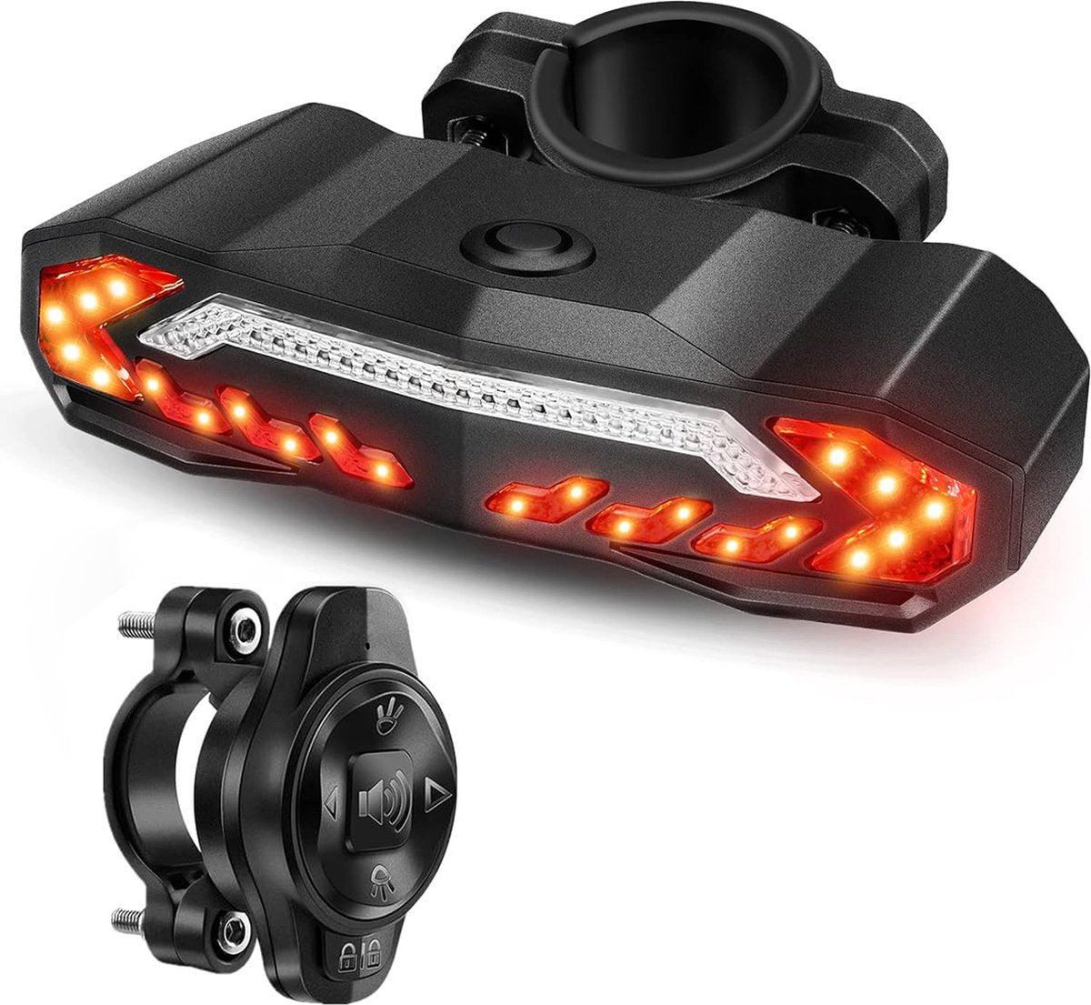 YONO Fiets Achterlicht met Richtingaanwijzer - Inclusief Anti Diefstal Alarm - Fietsverlichting Usb Oplaadbaar