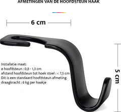 YONO Hoofdsteun Haakjes - Auto Organizer Haken - Autostoel Hangers - Haak - Tashanger - 4-Pack