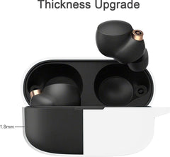 YONO Hoesje geschikt voor Sony WF-1000XM4 - Siliconen Case met Clip - Wit