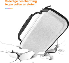 YONO Glitter Case geschikt voor Nintendo Switch / Switch OLED - Opbergtasje Hoesje - Beschermhoes - Zilver