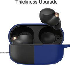 YONO Hoesje geschikt voor Sony WF-1000XM4 - Siliconen Case met Clip - Donkerblauw