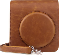 YONO Case geschikt voor Fujifilm Instax Square SQ1 - Hoes met Draagriem - Cameratas - Bruin