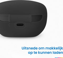 YONO Soft Case geschikt voor Sony WF-1000XM5 - Hoesje met Clip - Zwart