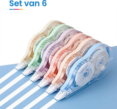 YONO Correctieroller Set - Correctie Tape voor School en Kantoor - 6 Stuks