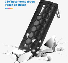 YONO Siliconen Hoes geschikt voor Sonos Roam / Roam SL – Case met Clip – Beschermhoes - Zwart