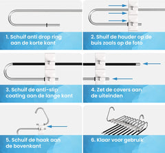 YONO Broekhanger Ruimtebesparend - Kledinghangers Broeken - Broekenhangers - 9 in 1 Hangers