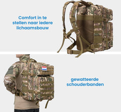 YONO Tactical Backpack Militaire Rugzak - Tactische Wandelrugzak Leger - 45L - Donkergroen Camouflage