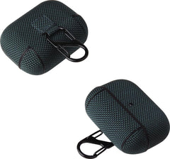 YONO Hoesje geschikt voor Apple Airpods Pro 1 / 2 – Nylon Hard Case – Donkergroen