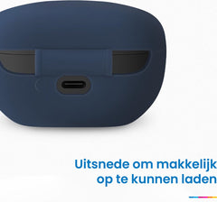 YONO Soft Case geschikt voor Sony WF-1000XM5 - Hoesje met Clip - Donkerblauw