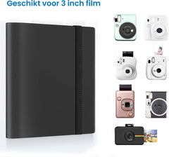 YONO Fotoalbum 160 voor Instant Camera Fotopapier - Fotoboek Geschikt voor Fujifilm Instax Mini 12 / 11 / 9 / 8 / 7s / 25 / 90 / Link / SP-2 / Liplay - Film Polaroid - Kodak - Square en Meer - Zwart